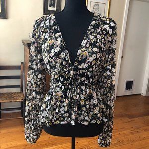 Madison & Berkeley sheer black floral blouse